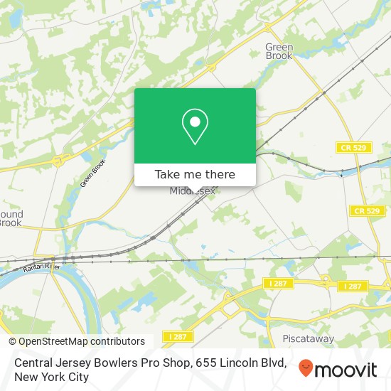 Mapa de Central Jersey Bowlers Pro Shop, 655 Lincoln Blvd