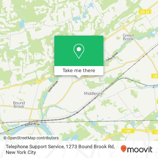 Mapa de Telephone Support Service, 1273 Bound Brook Rd