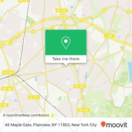 Mapa de 48 Maple Gate, Plainview, NY 11803