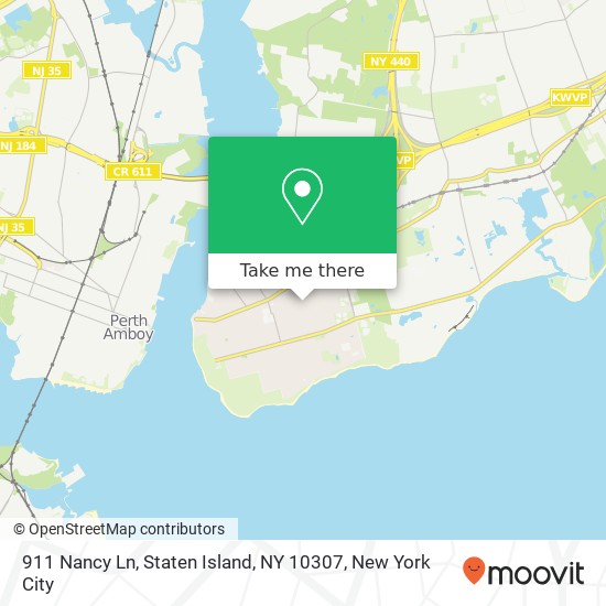 Mapa de 911 Nancy Ln, Staten Island, NY 10307