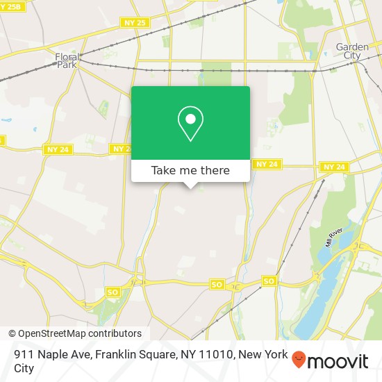 Mapa de 911 Naple Ave, Franklin Square, NY 11010