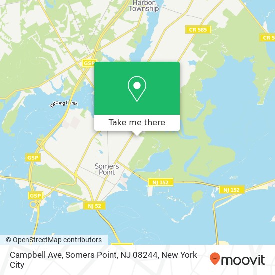 Mapa de Campbell Ave, Somers Point, NJ 08244