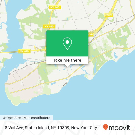 Mapa de 8 Vail Ave, Staten Island, NY 10309