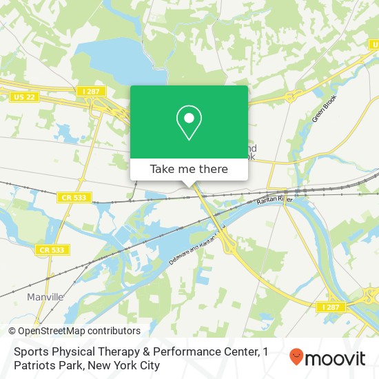 Mapa de Sports Physical Therapy & Performance Center, 1 Patriots Park