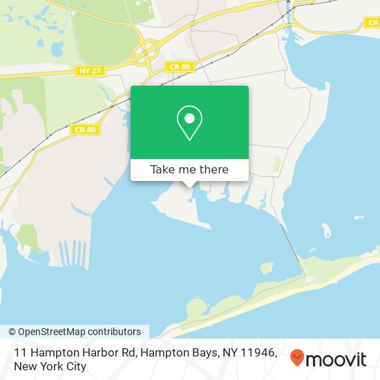 Mapa de 11 Hampton Harbor Rd, Hampton Bays, NY 11946