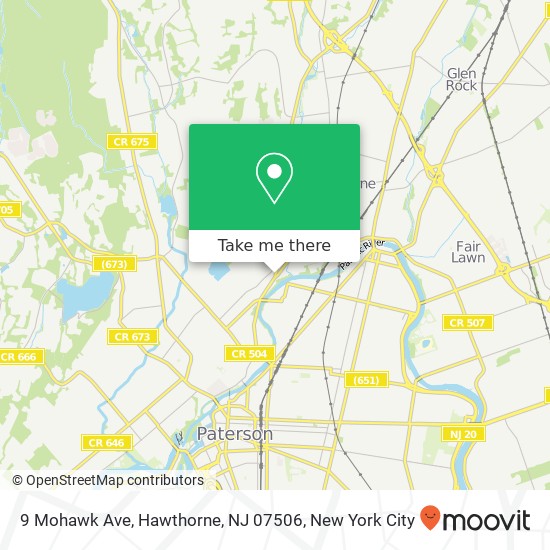 Mapa de 9 Mohawk Ave, Hawthorne, NJ 07506