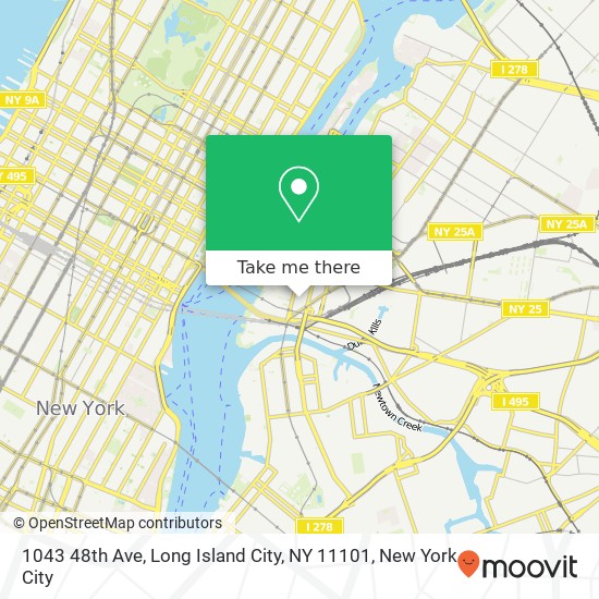 Mapa de 1043 48th Ave, Long Island City, NY 11101