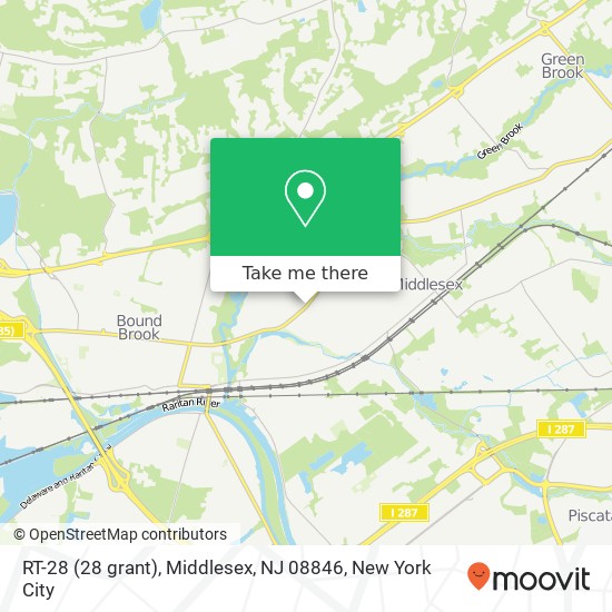 Mapa de RT-28 (28 grant), Middlesex, NJ 08846