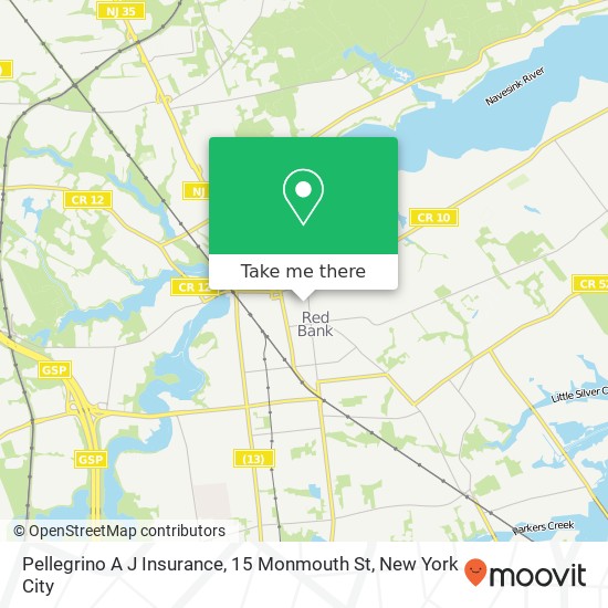 Pellegrino A J Insurance, 15 Monmouth St map
