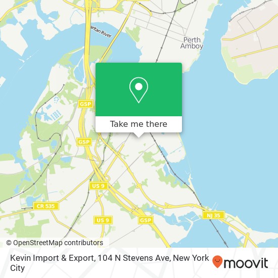 Mapa de Kevin Import & Export, 104 N Stevens Ave