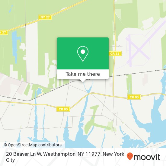 Mapa de 20 Beaver Ln W, Westhampton, NY 11977