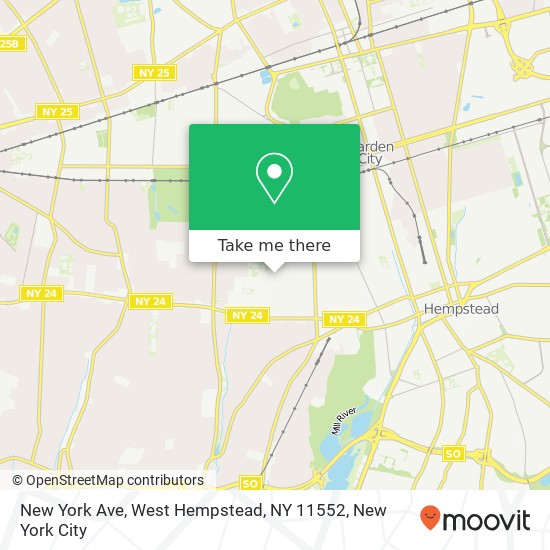 Mapa de New York Ave, West Hempstead, NY 11552