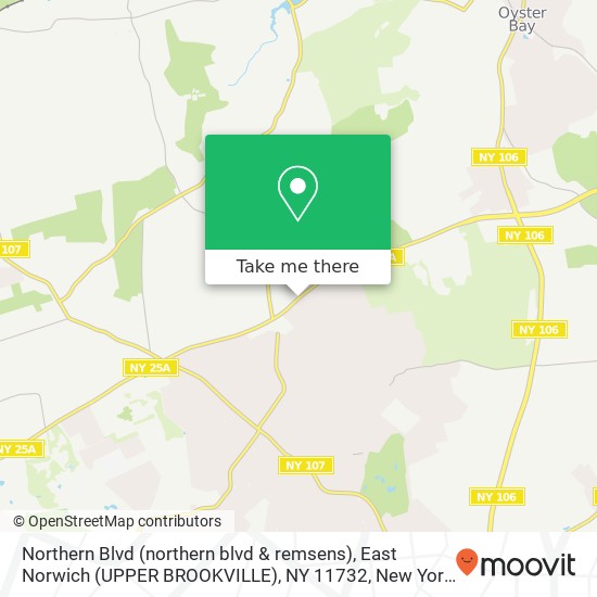 Mapa de Northern Blvd (northern blvd & remsens), East Norwich (UPPER BROOKVILLE), NY 11732
