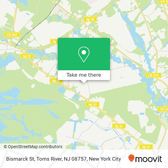 Bismarck St, Toms River, NJ 08757 map