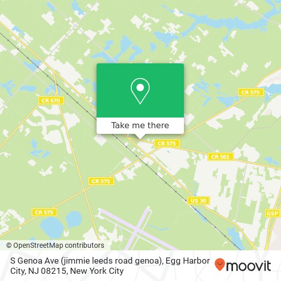 Mapa de S Genoa Ave (jimmie leeds road genoa), Egg Harbor City, NJ 08215