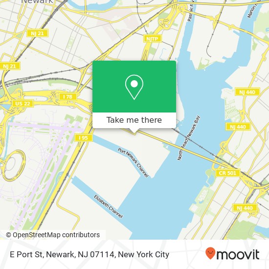 Mapa de E Port St, Newark, NJ 07114