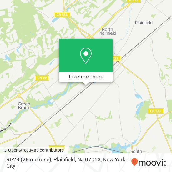 Mapa de RT-28 (28 melrose), Plainfield, NJ 07063