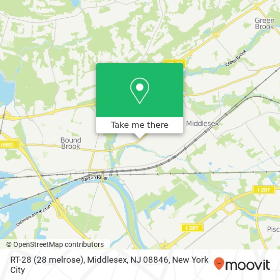Mapa de RT-28 (28 melrose), Middlesex, NJ 08846