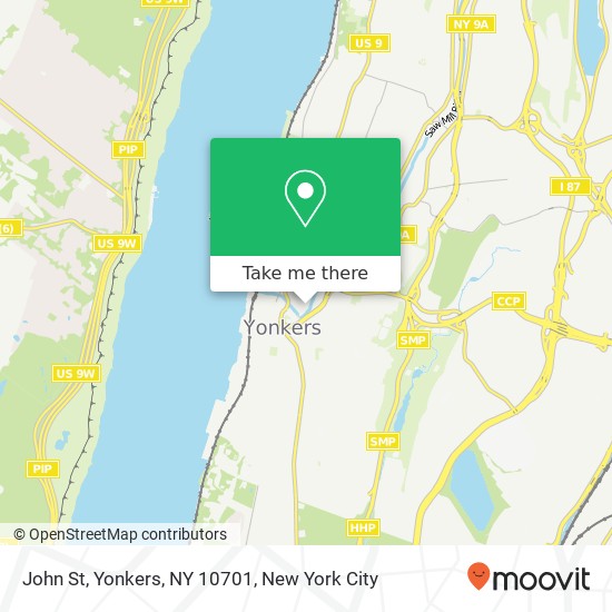 John St, Yonkers, NY 10701 map