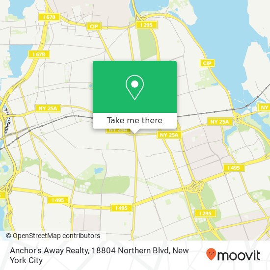 Mapa de Anchor's Away Realty, 18804 Northern Blvd