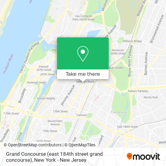 Grand Concourse (east 184th street grand concourse) map