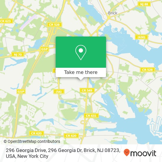 296 Georgia Drive, 296 Georgia Dr, Brick, NJ 08723, USA map