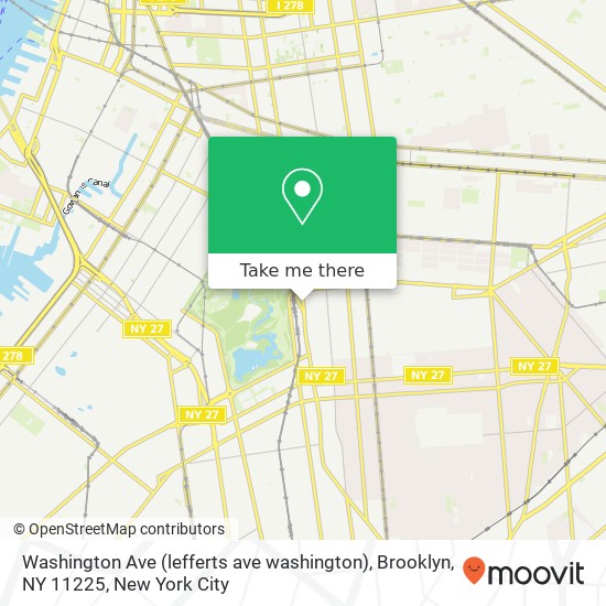 Mapa de Washington Ave (lefferts ave washington), Brooklyn, NY 11225