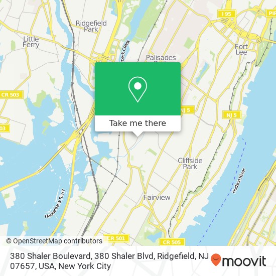 380 Shaler Boulevard, 380 Shaler Blvd, Ridgefield, NJ 07657, USA map