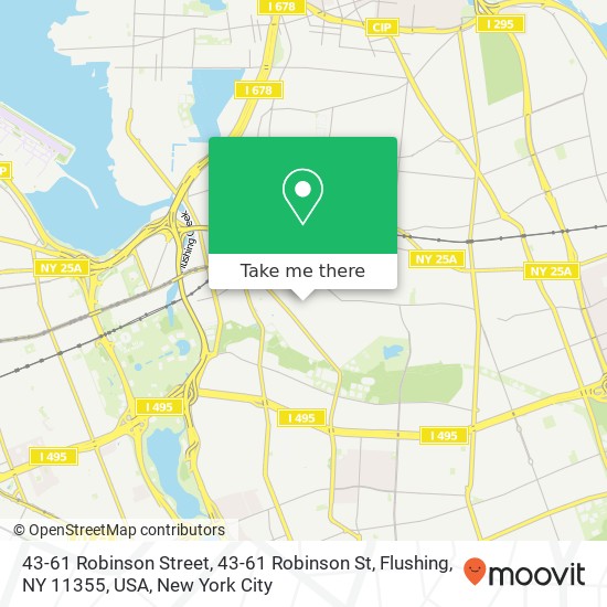 43-61 Robinson Street, 43-61 Robinson St, Flushing, NY 11355, USA map