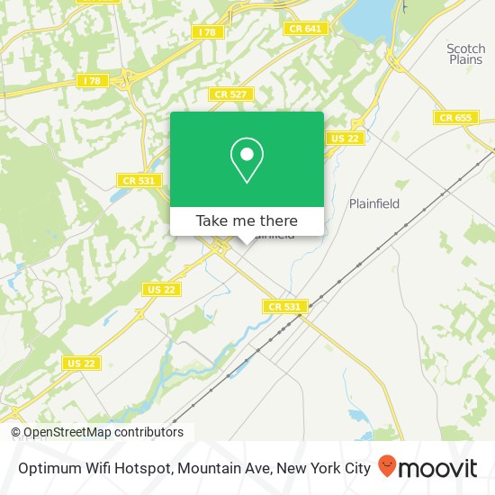 Optimum Wifi Hotspot, Mountain Ave map