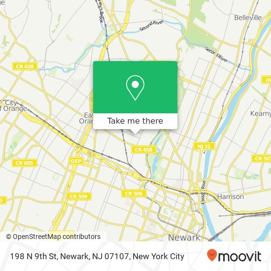 Mapa de 198 N 9th St, Newark, NJ 07107