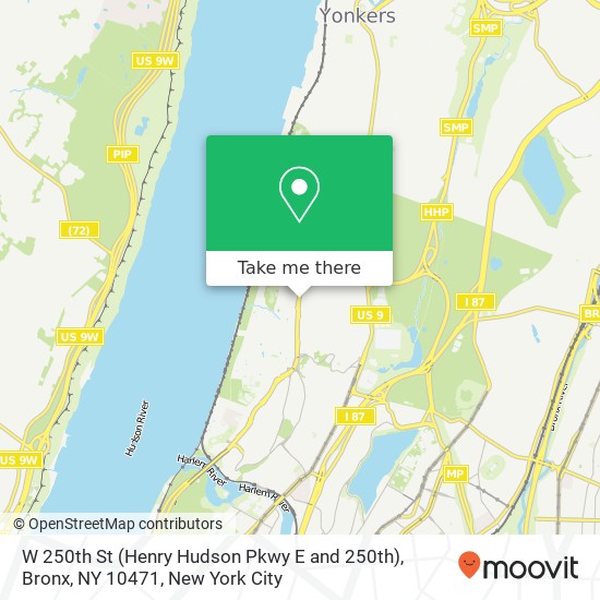 W 250th St (Henry Hudson Pkwy E and 250th), Bronx, NY 10471 map
