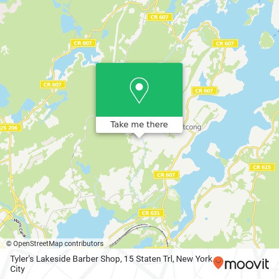 Mapa de Tyler's Lakeside Barber Shop, 15 Staten Trl