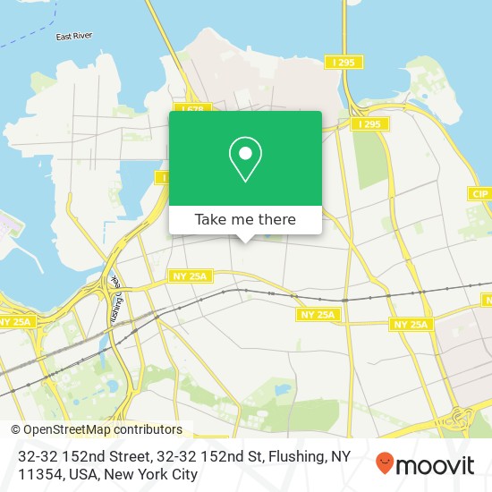 Mapa de 32-32 152nd Street, 32-32 152nd St, Flushing, NY 11354, USA