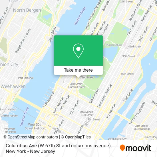 Columbus Ave (W 67th St and columbus avenue) map