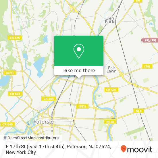 Mapa de E 17th St (east 17th st 4th), Paterson, NJ 07524