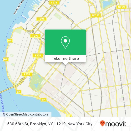 Mapa de 1530 68th St, Brooklyn, NY 11219