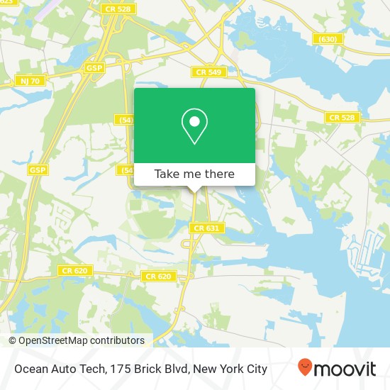 Mapa de Ocean Auto Tech, 175 Brick Blvd