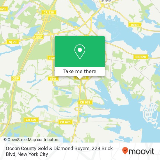 Mapa de Ocean County Gold & Diamond Buyers, 228 Brick Blvd
