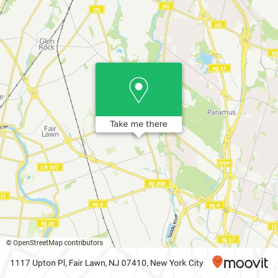 1117 Upton Pl, Fair Lawn, NJ 07410 map