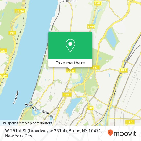 Mapa de W 251st St (broadway w 251st), Bronx, NY 10471