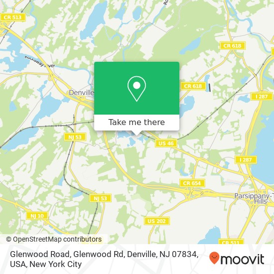 Glenwood Road, Glenwood Rd, Denville, NJ 07834, USA map