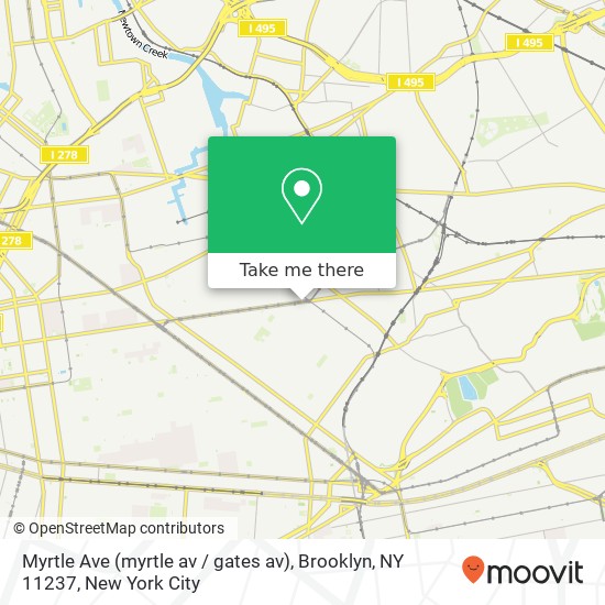 Mapa de Myrtle Ave (myrtle av / gates av), Brooklyn, NY 11237
