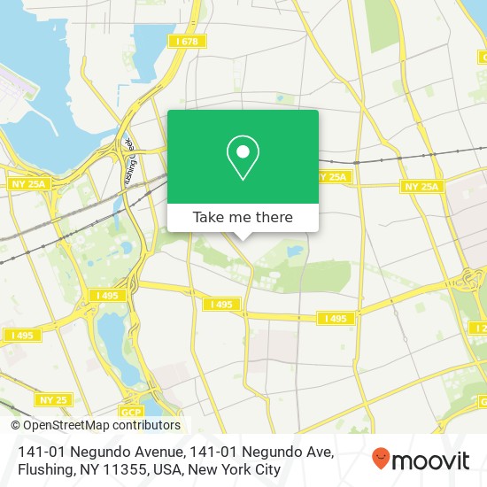 Mapa de 141-01 Negundo Avenue, 141-01 Negundo Ave, Flushing, NY 11355, USA