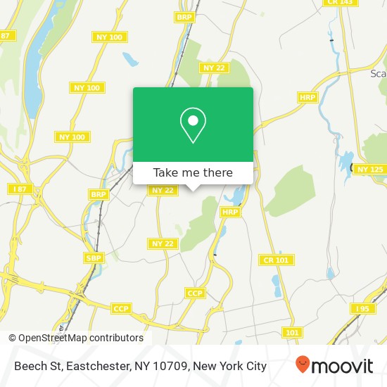 Mapa de Beech St, Eastchester, NY 10709