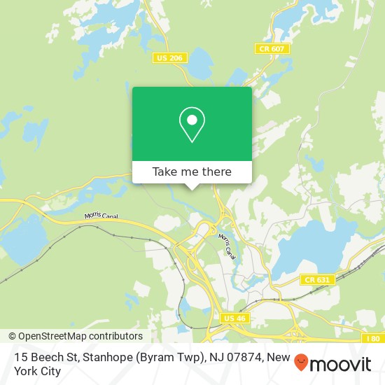 Mapa de 15 Beech St, Stanhope (Byram Twp), NJ 07874