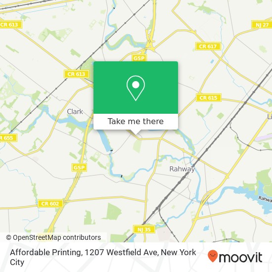 Mapa de Affordable Printing, 1207 Westfield Ave