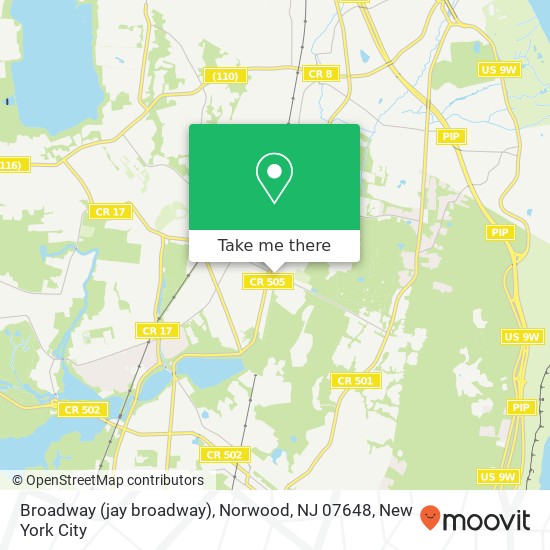 Mapa de Broadway (jay broadway), Norwood, NJ 07648