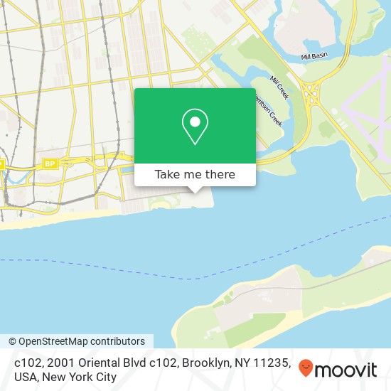 Mapa de c102, 2001 Oriental Blvd c102, Brooklyn, NY 11235, USA