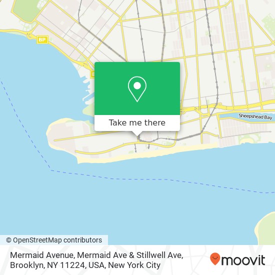Mapa de Mermaid Avenue, Mermaid Ave & Stillwell Ave, Brooklyn, NY 11224, USA